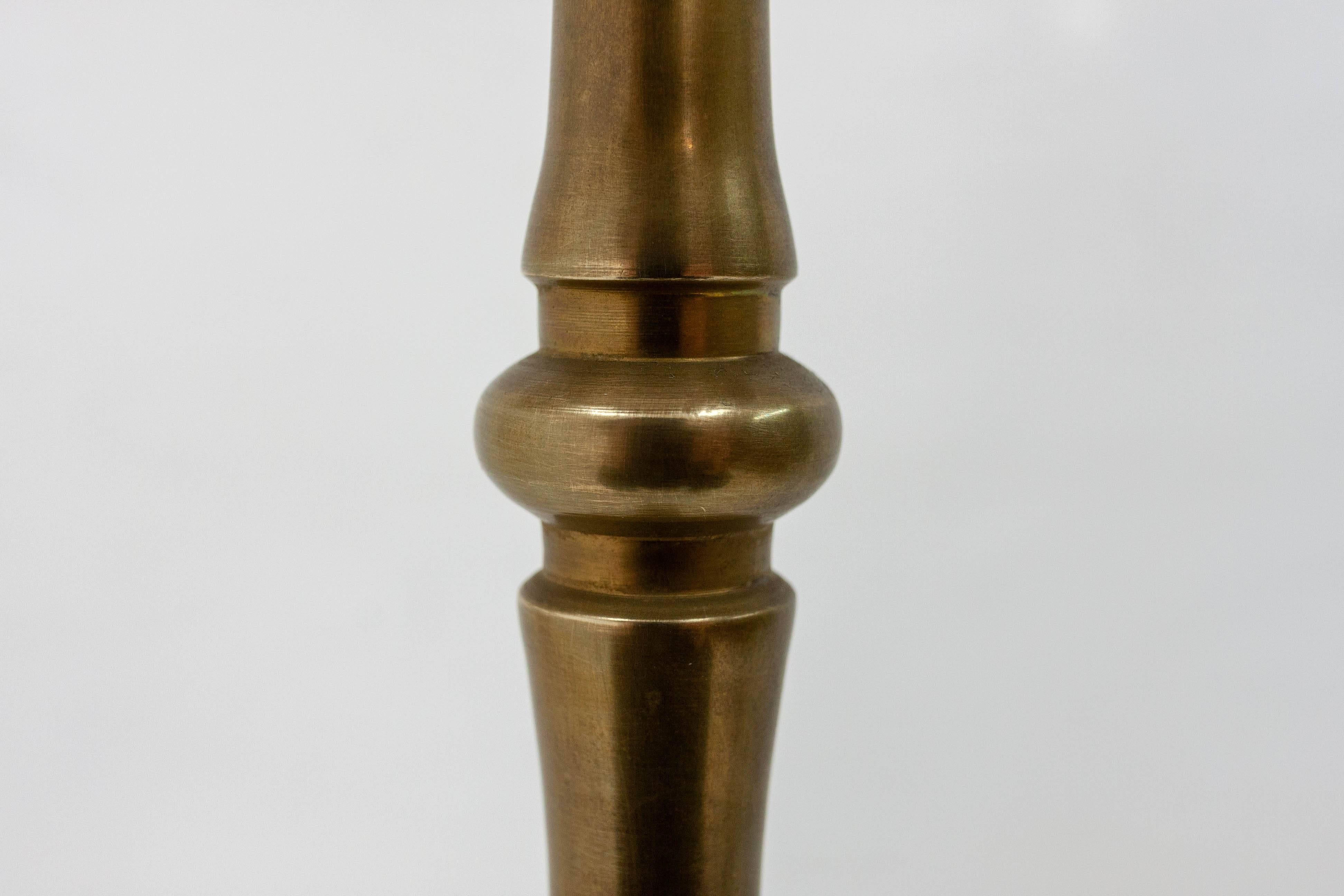 European French 1940s Brass Floor Lamp