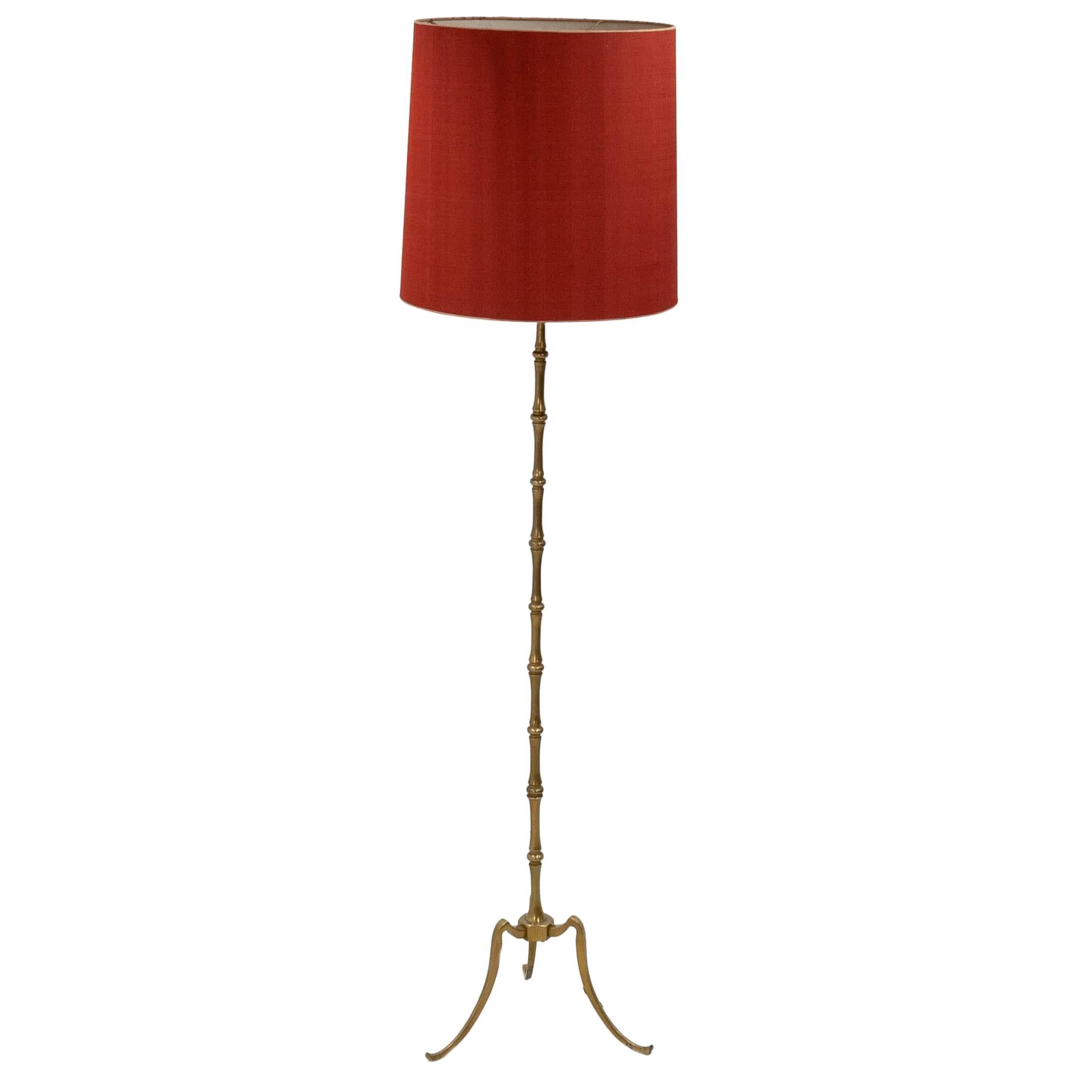 French 1940s Brass Floor Lamp