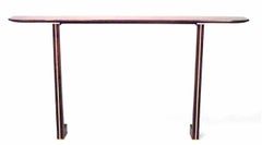 French Mid-Century Makore Veneer Console Table