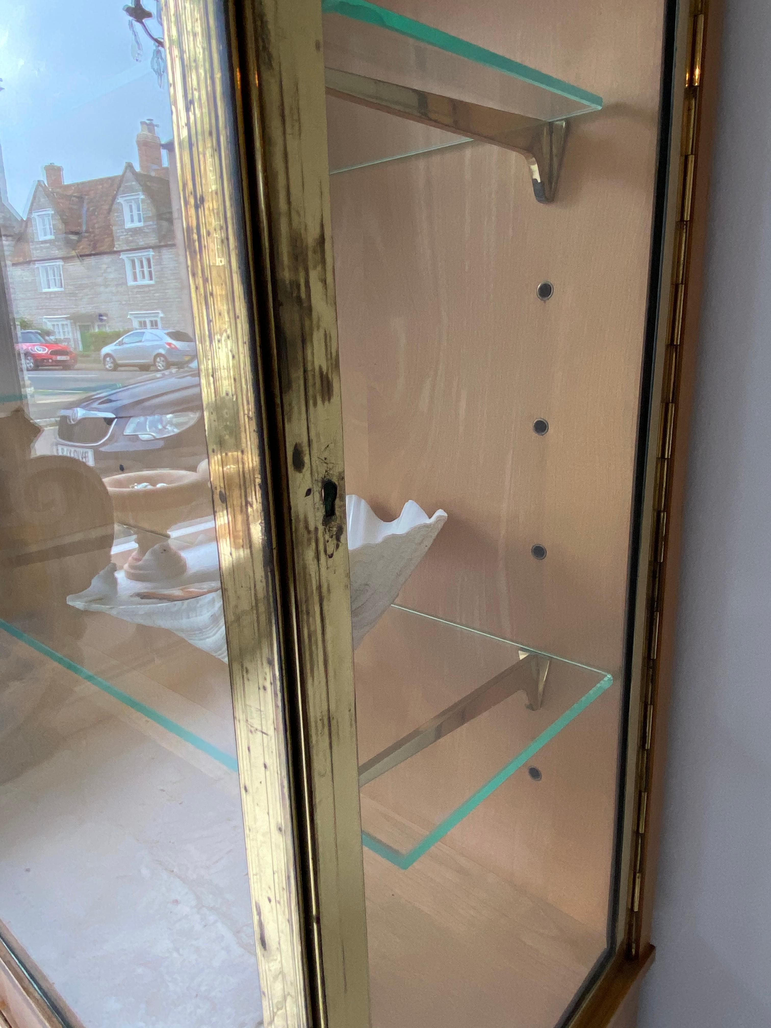 French 1940s Brass Trimmed Vitrine/ Display Cabinet 1