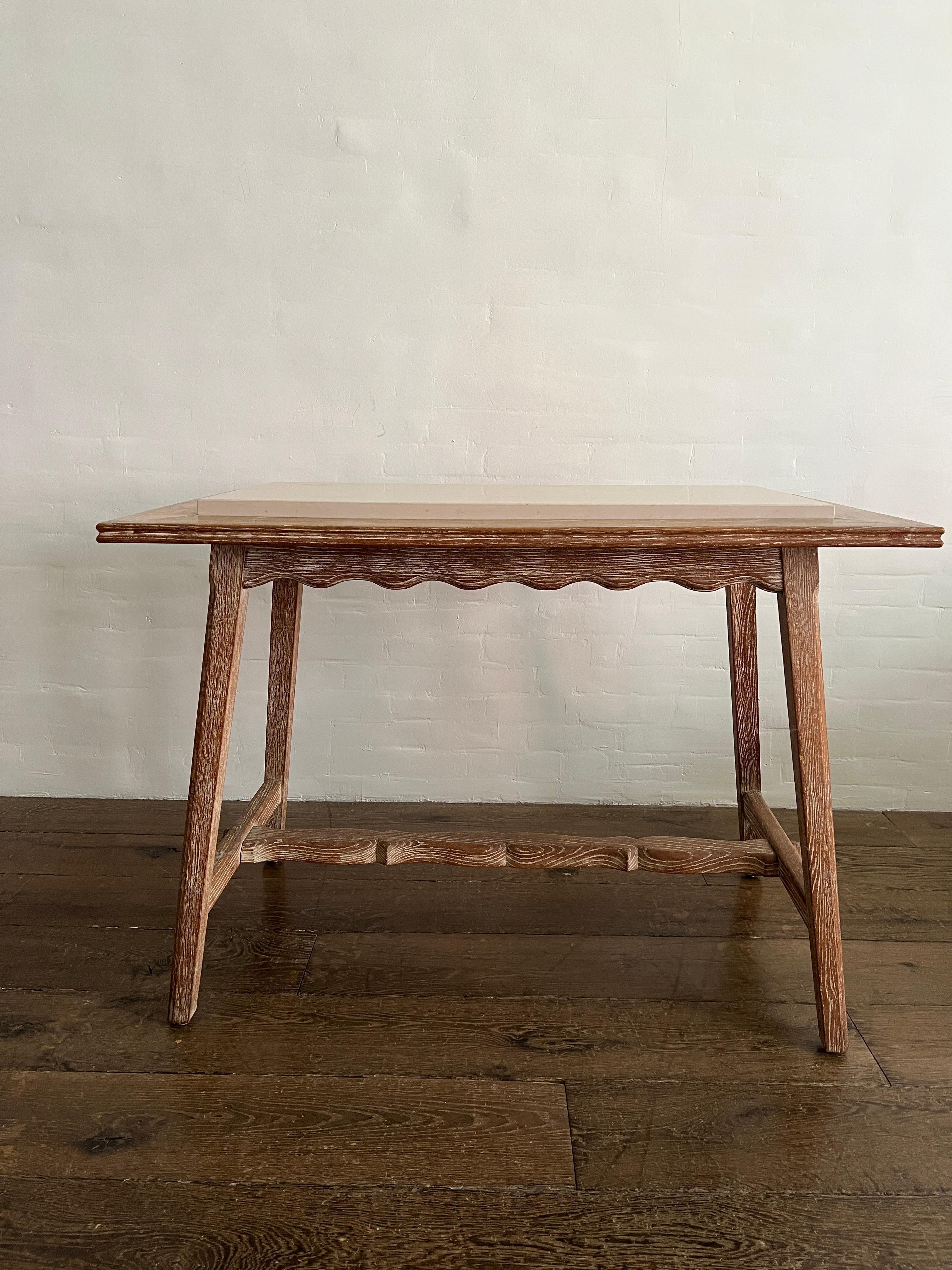 These beautiful, carved and scalloped French 1940's tables are both functional and have a striking silhouette. They have French Provincial heritage, purchased in Paris, but have a decidedly trend forward look. With scallops being a design and
