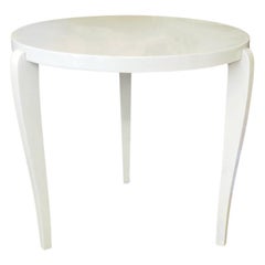 French 1940s Cream Lacquered Side Table