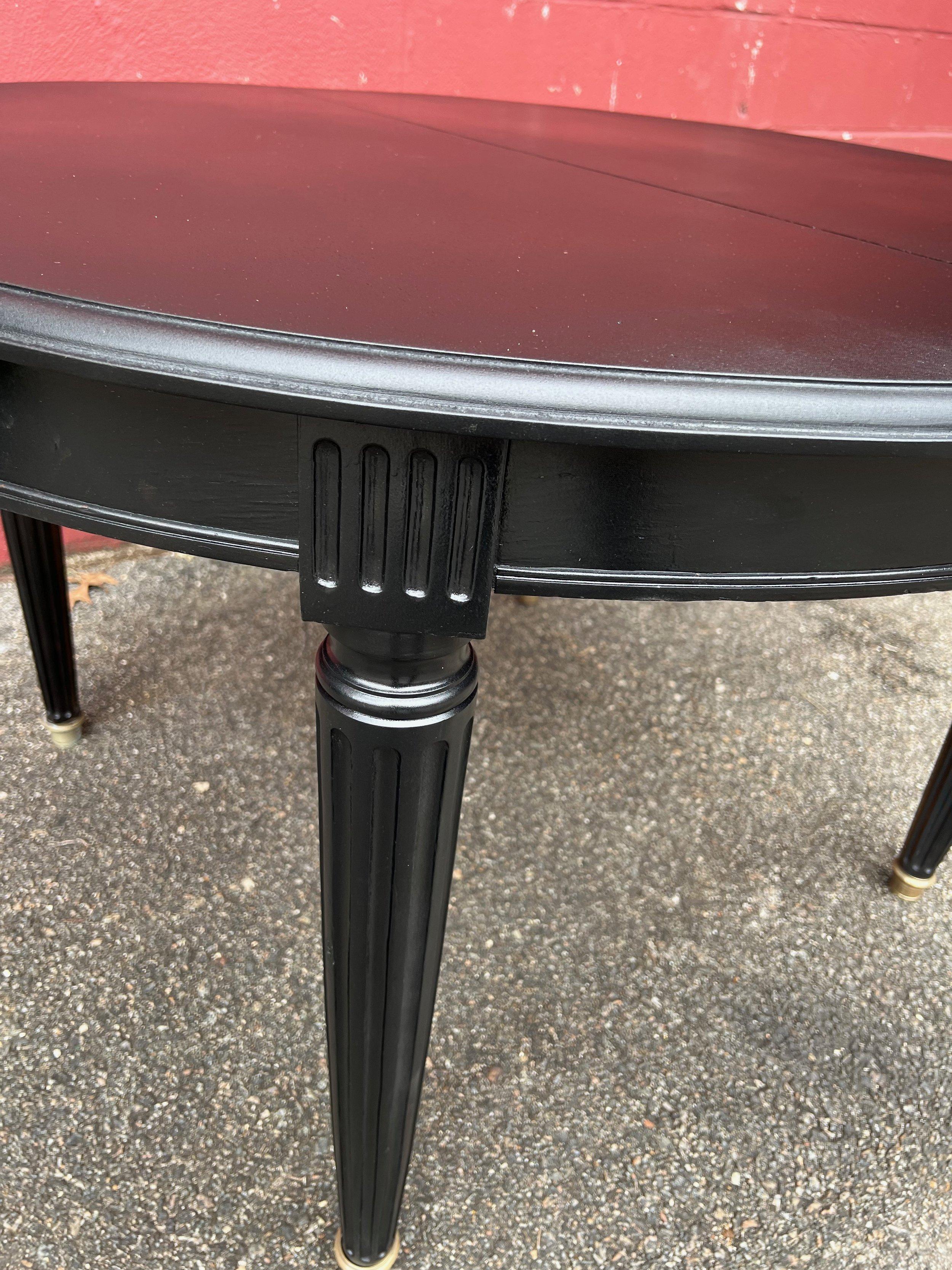 Neoclassical French 1940s Ebonized Dining Table For Sale