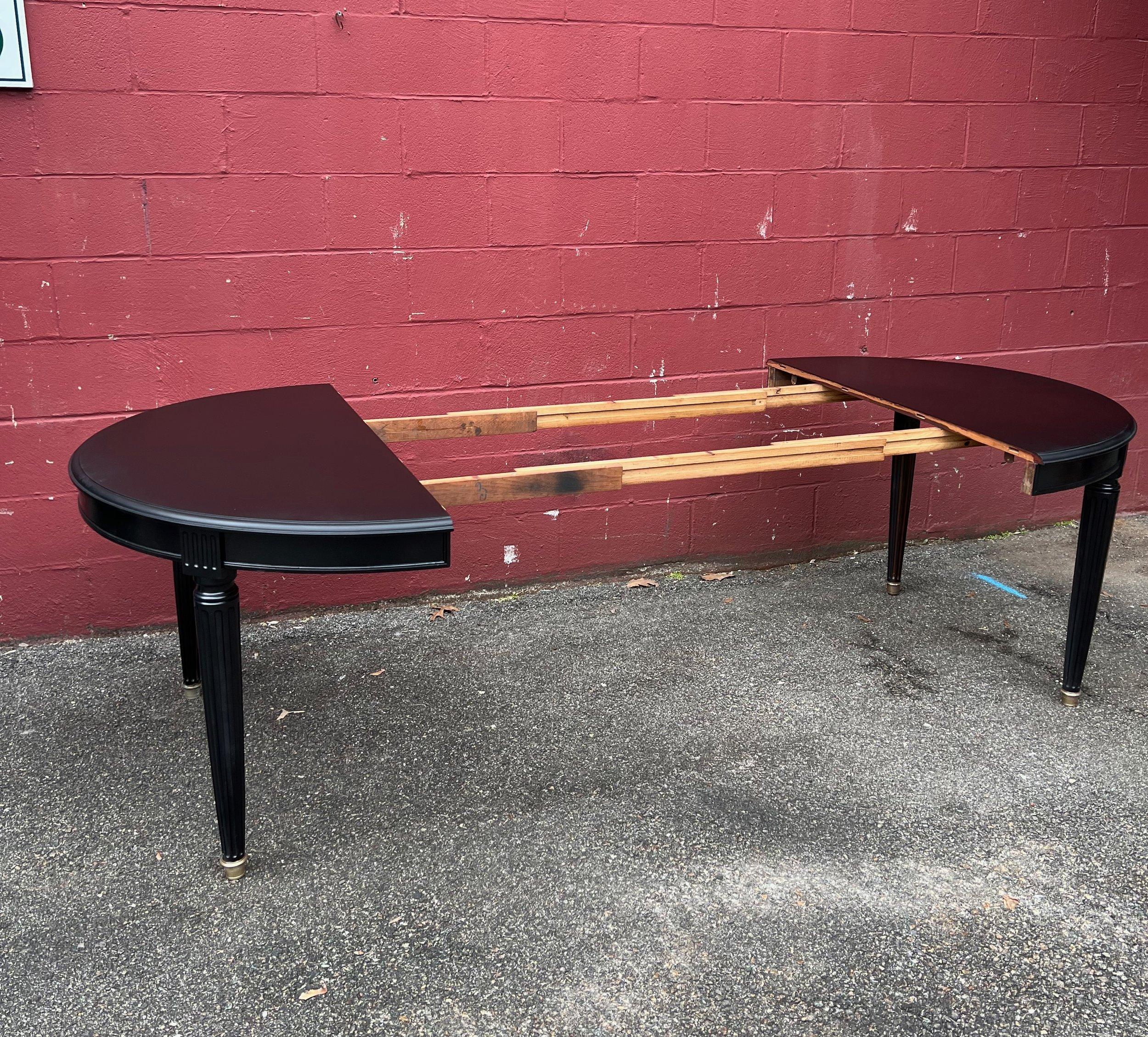 Mid-20th Century French 1940s Ebonized Dining Table For Sale