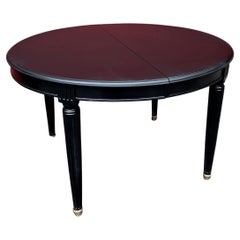 Vintage French 1940s Ebonized Dining Table