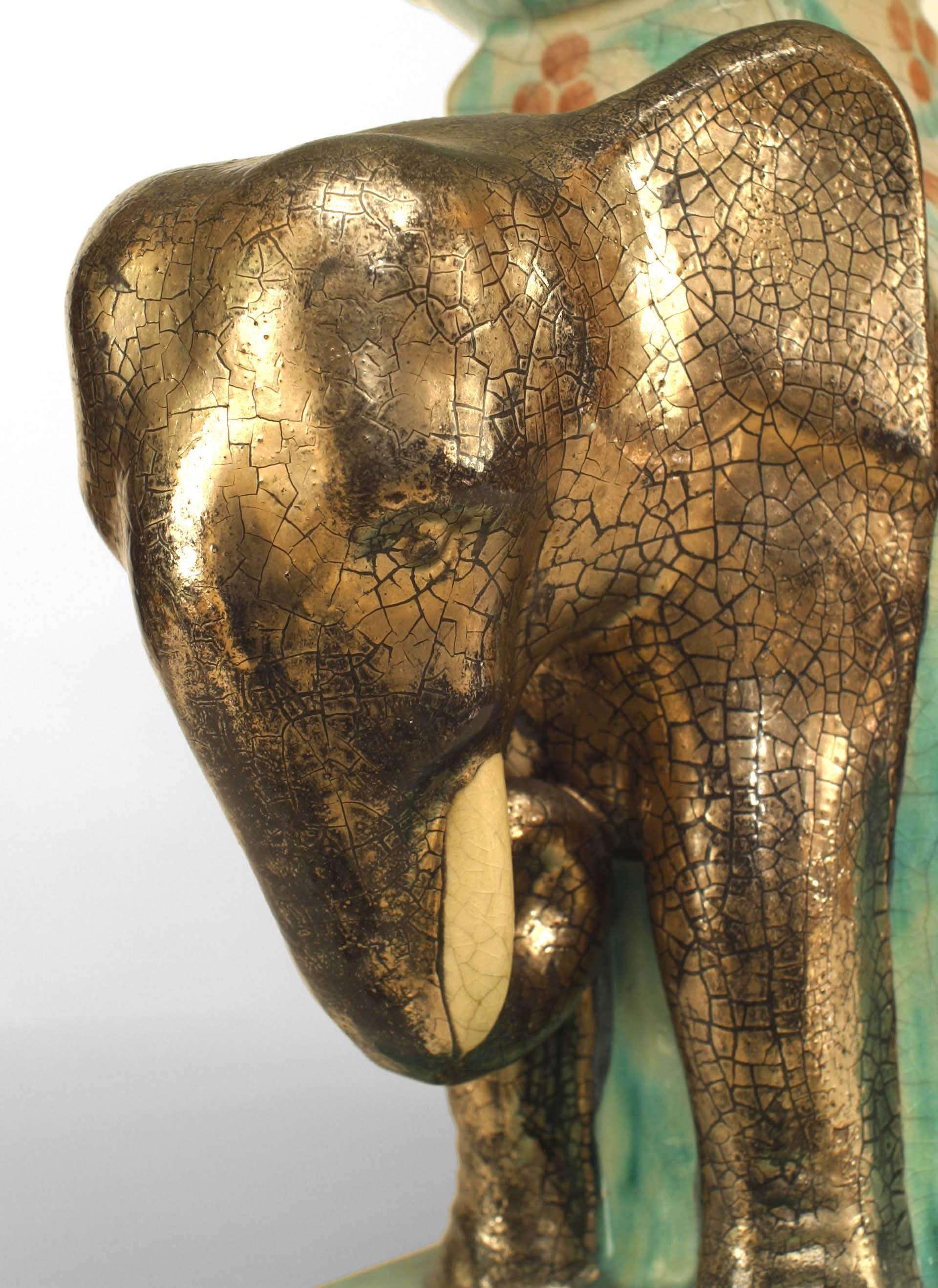 Painted French Mid-Century Elephant Figural Centerpiece