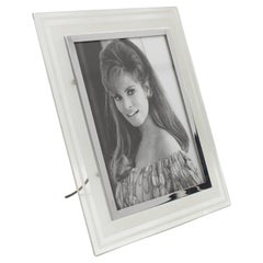 French Frosted Glass and Chrome Picture Frame, 1940s