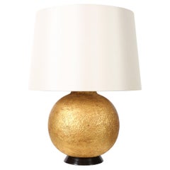 French 1940s Gilt Plaster Boule Table Lamp In The Manner Of Jean-Michel Frank