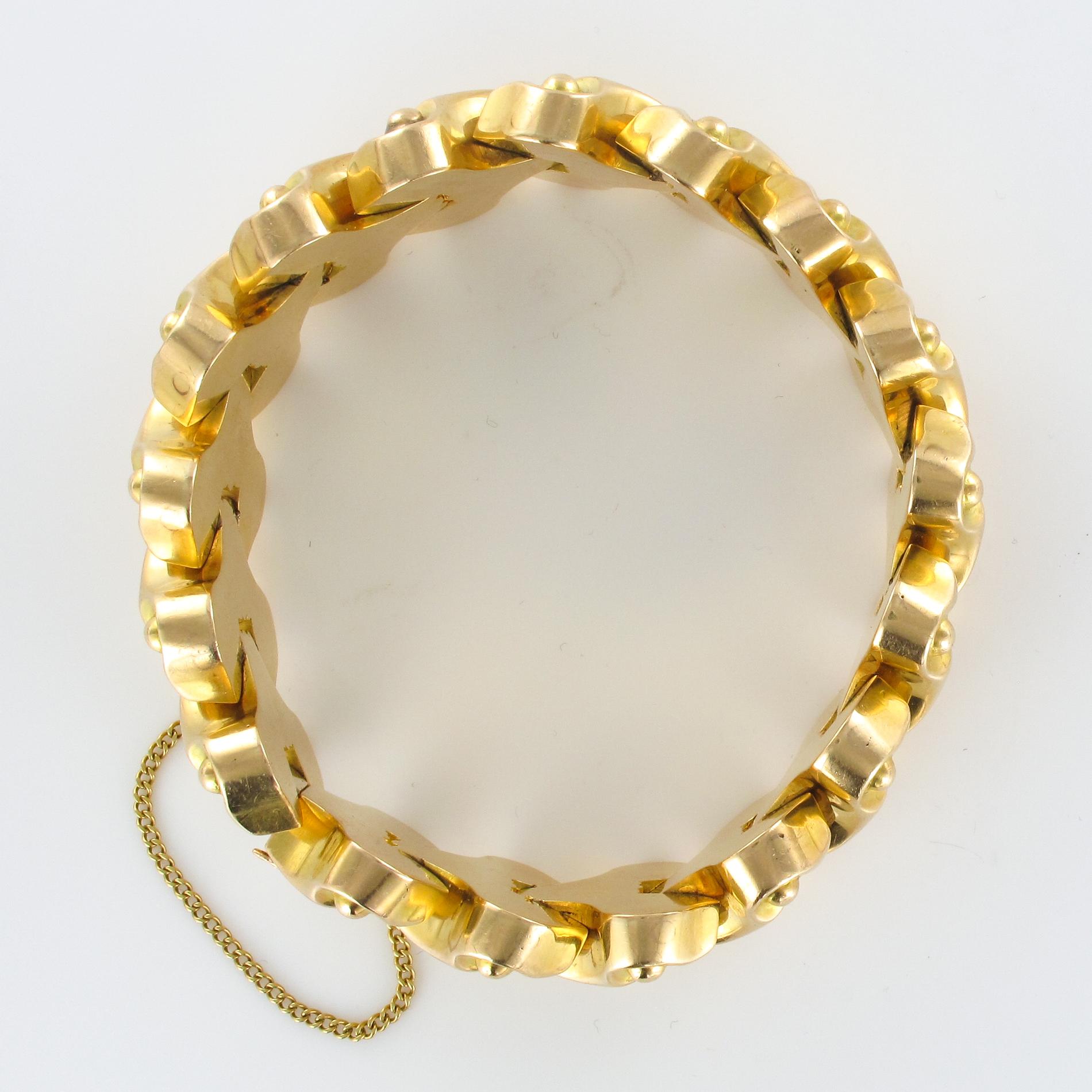 French 1940s Gold Tank Bracelet For Sale 2