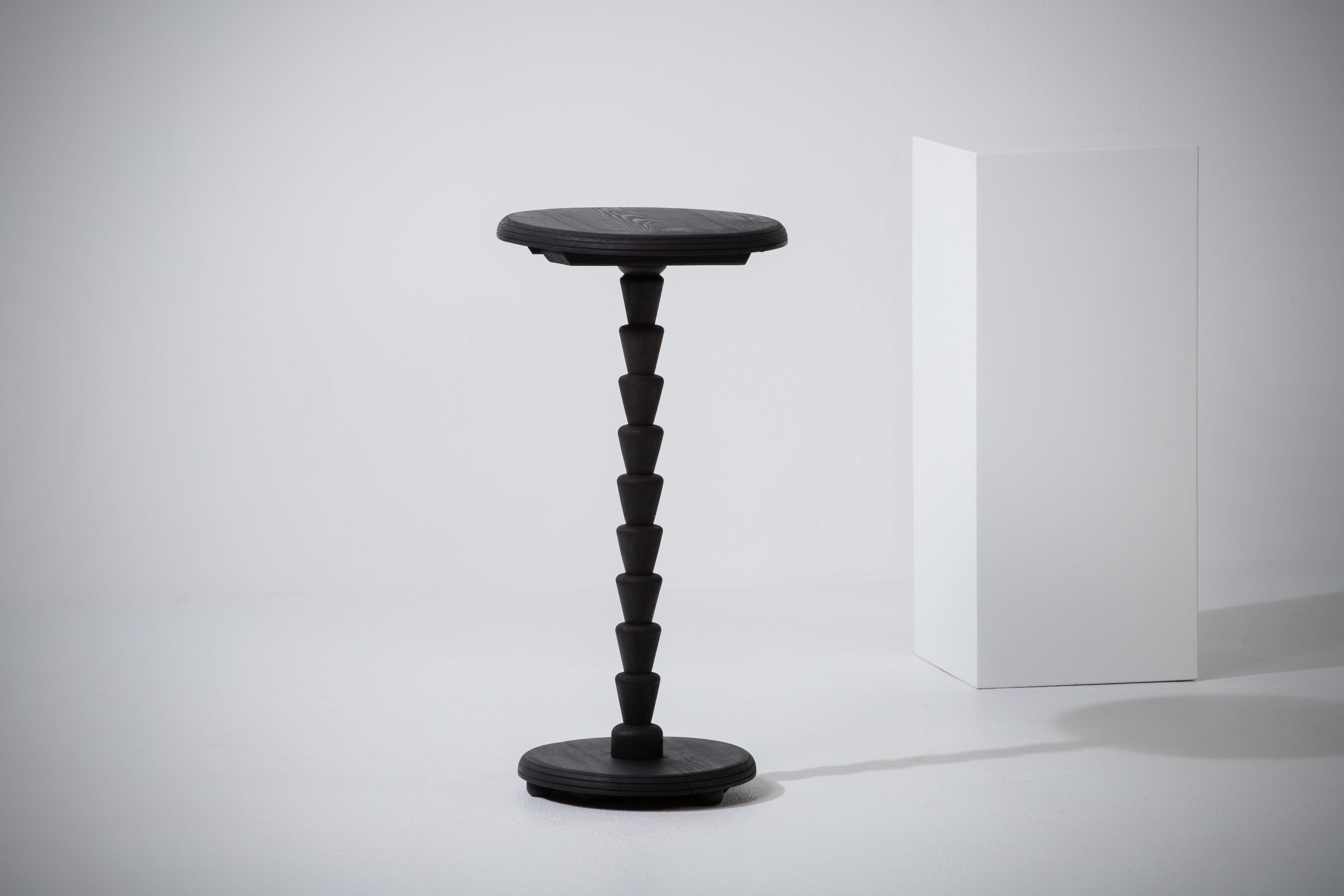Art Deco French 1940s Gueridon in Ebonized Oak