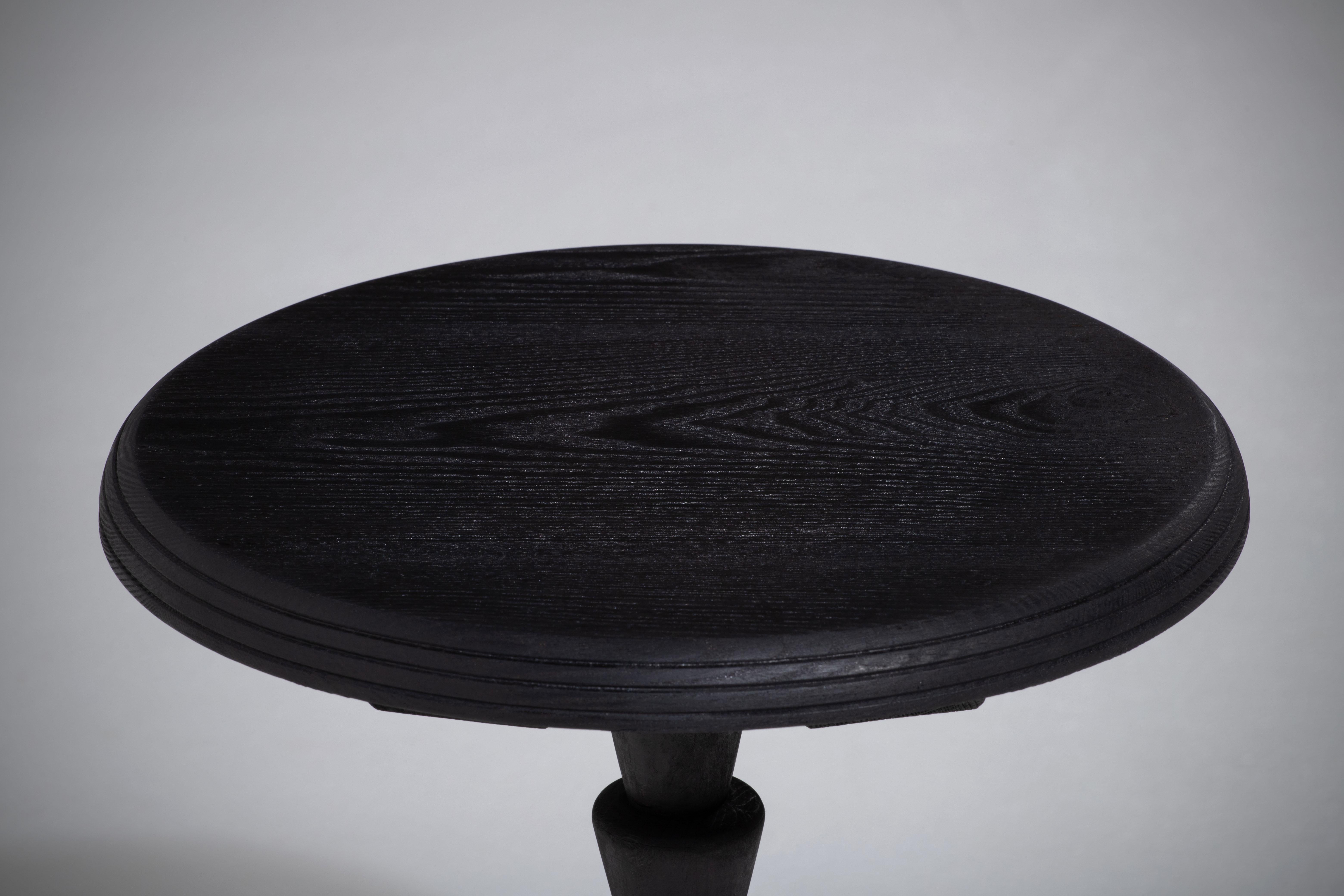 French 1940s Gueridon in Ebonized Oak 1