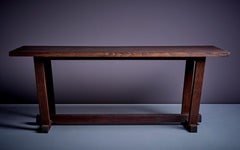 French 1940s Heavy Solid Studio Dining Table in Oak