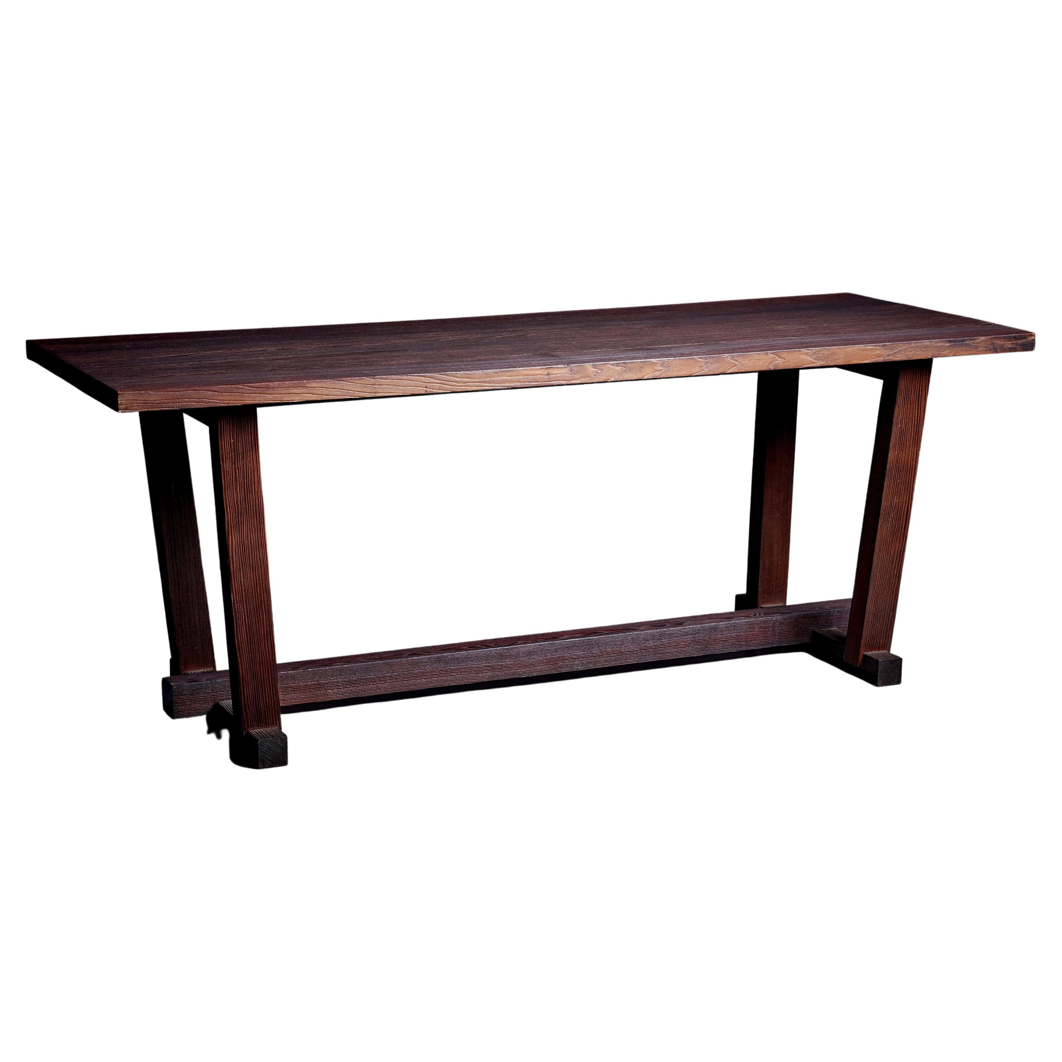 Solid Studio Table French 1940s Heavy Solid Studio Dining Table in Oak at 1stDibs