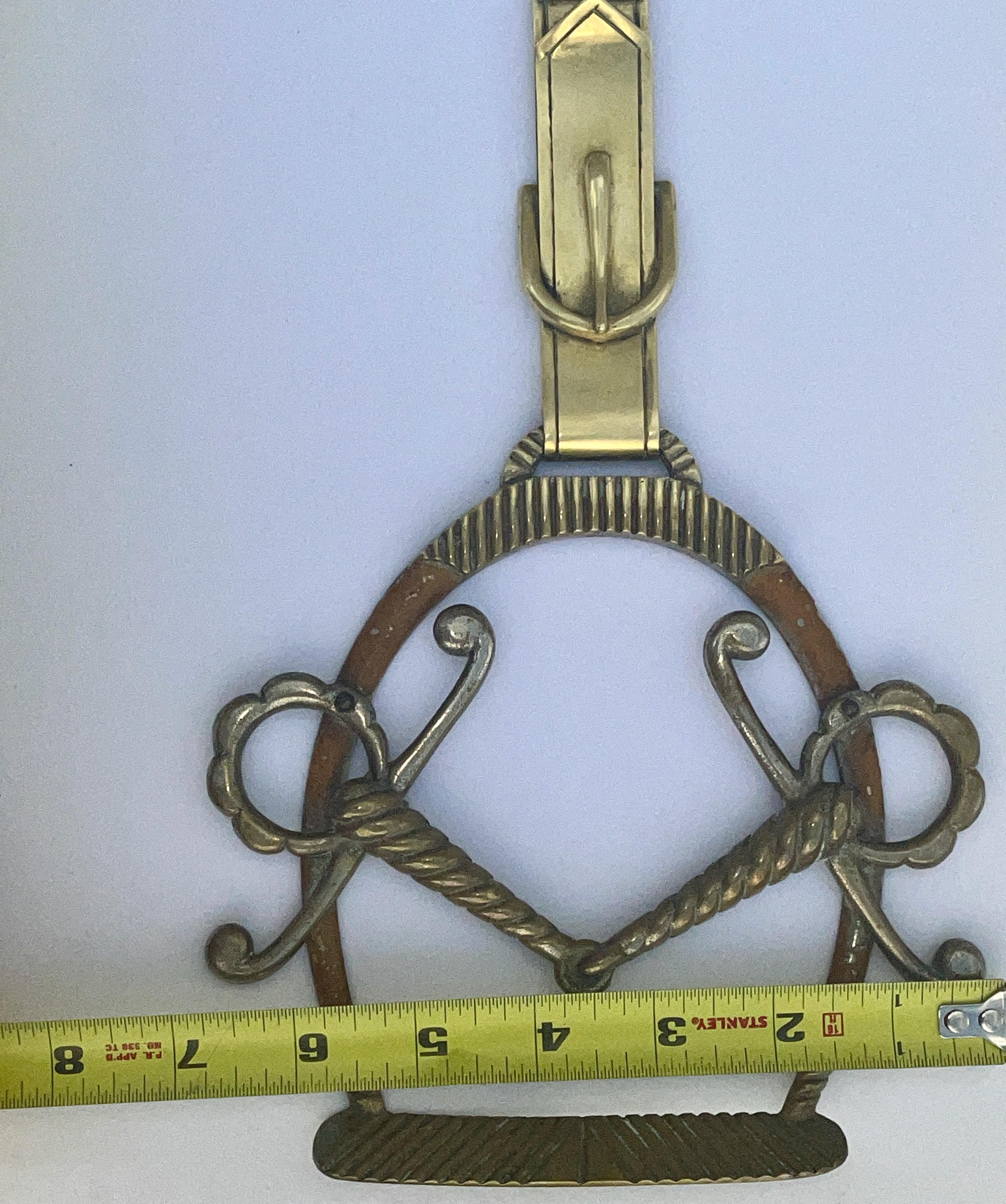 French 1940's Equestrian Brass & Mercury-in-Glass Thermometer For Sale 6