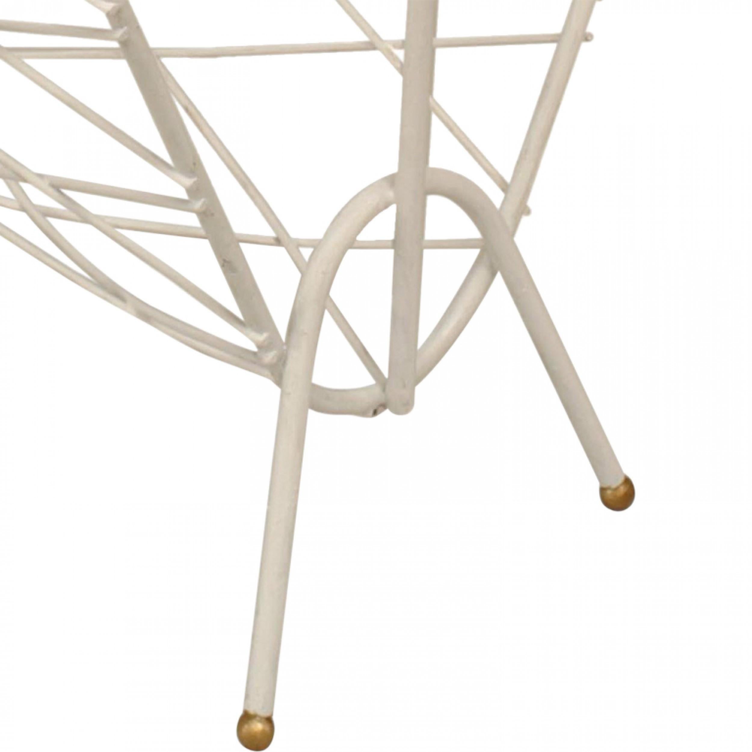 Hand-Painted French 1940s Iron Magazine Rack For Sale