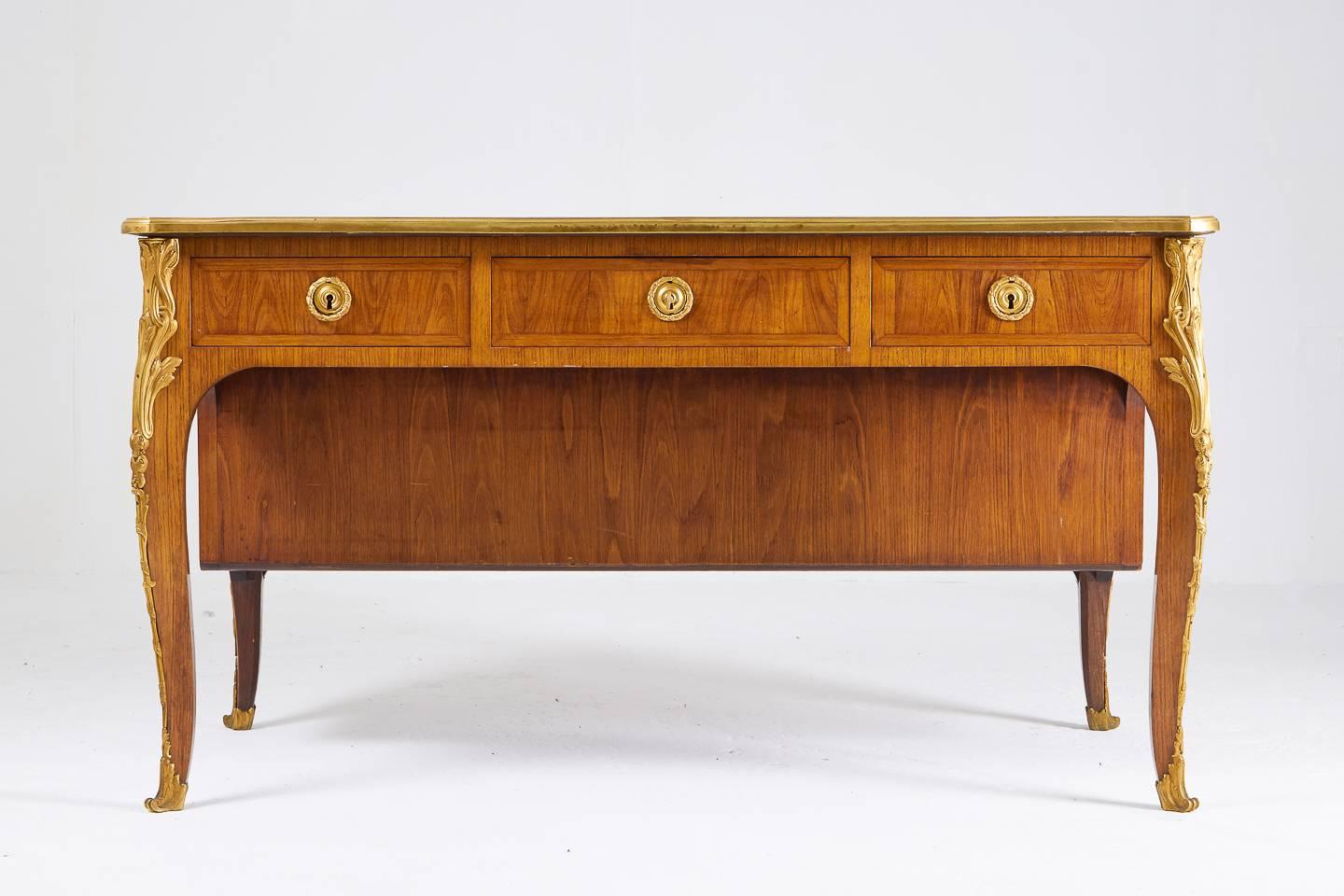 20th Century French 1940s Kingwood and Ormolu Mounted Bureau Plat For Sale
