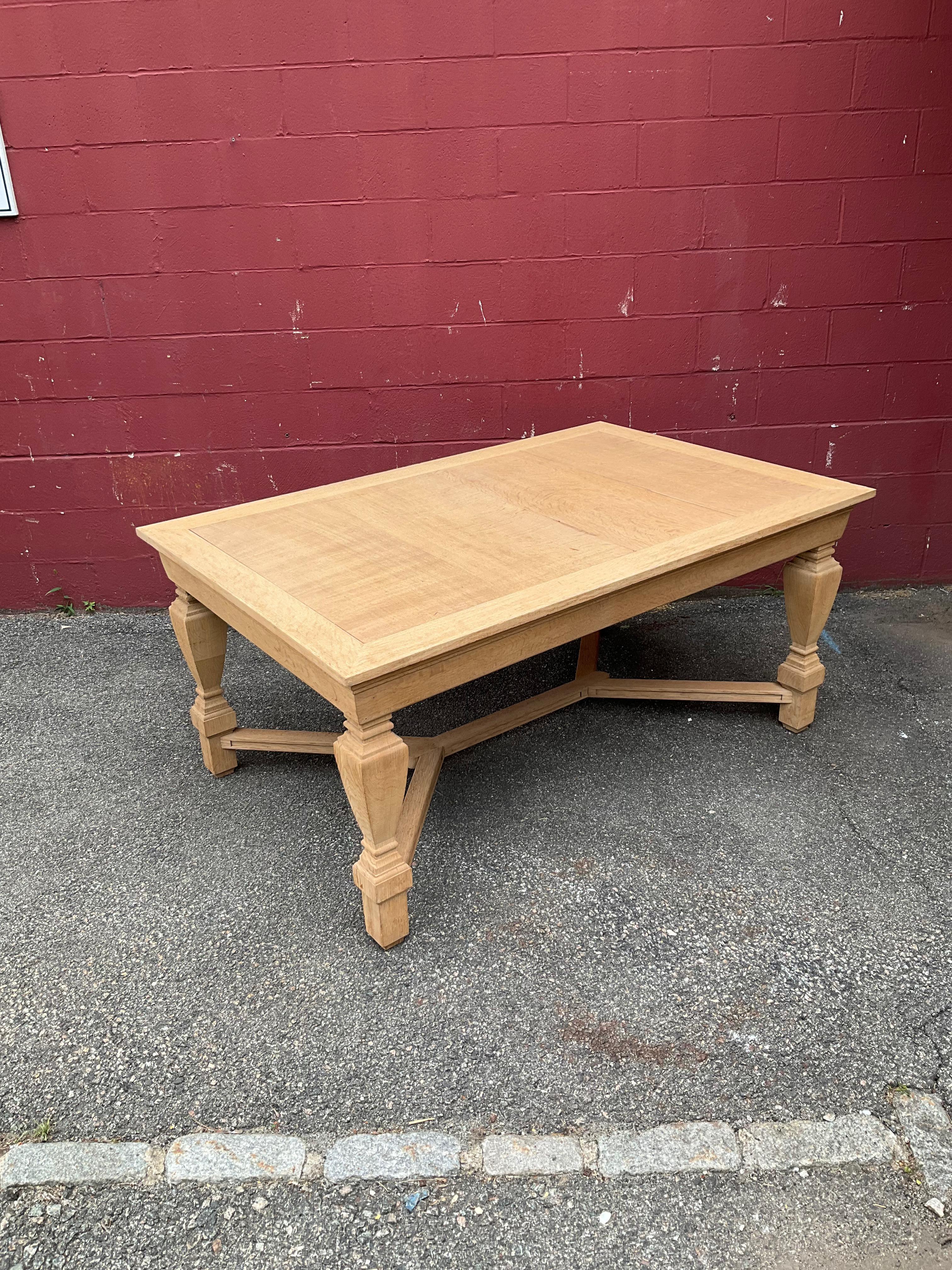 French 1940s Library Table in Bleached Oak In Good Condition In Buchanan, NY