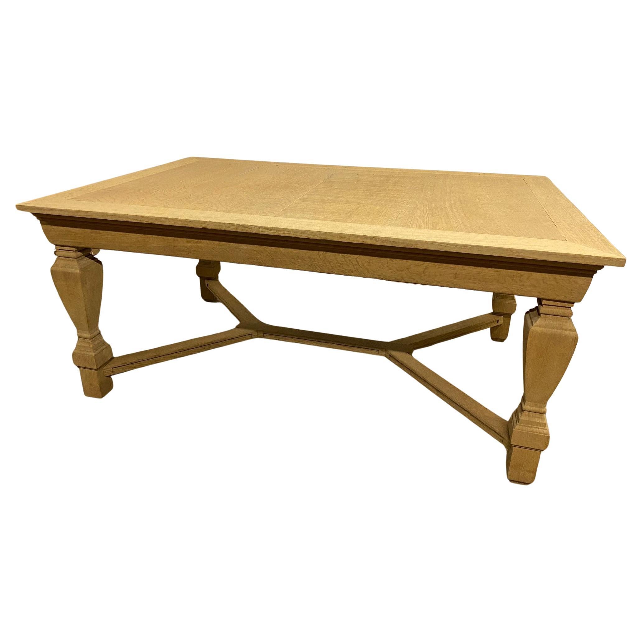 French 1940s Library Table in Bleached Oak