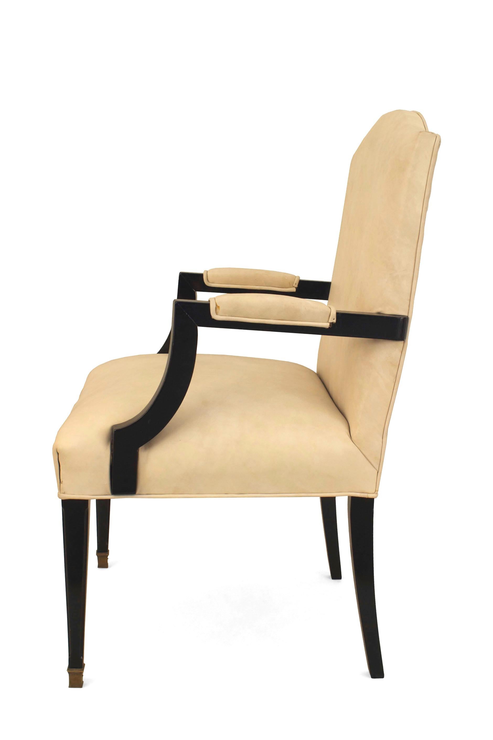 20th Century French 1940s ‘Louis XVI Style’ Ebonized Armchair