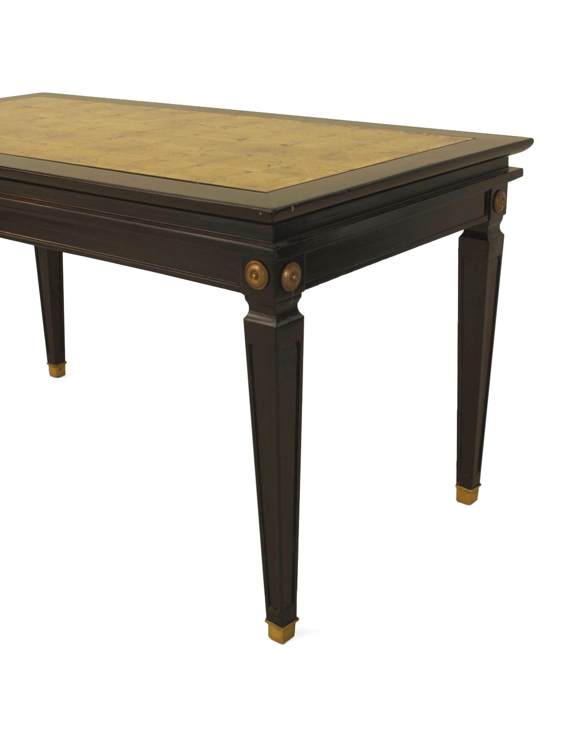 French, 1940s Louis XVI Style Ebonized Coffee Table In Good Condition In New York, NY