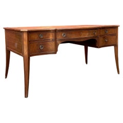 French 1940s Leather Top Mahogany Desk