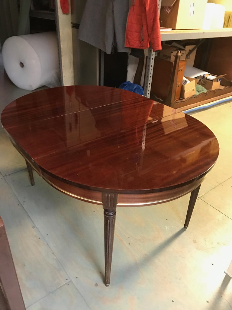 French 1940s Mahogany Dining Table at 1stDibs