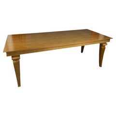 French 1940s Mahogany Dining Table with a Diamond Marquetry Top