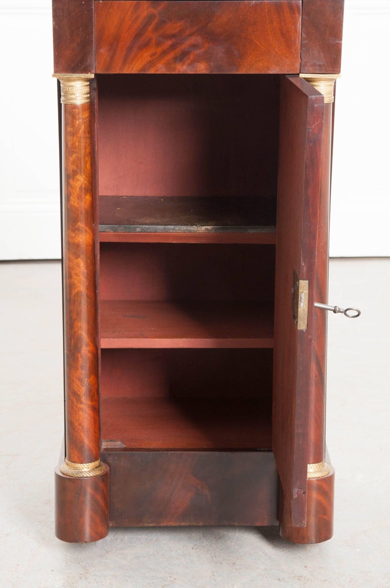 French, 1940s Mahogany Empire Bedside Table For Sale at 1stdibs