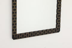 French 1940's Metal and Brass Wall Mirror