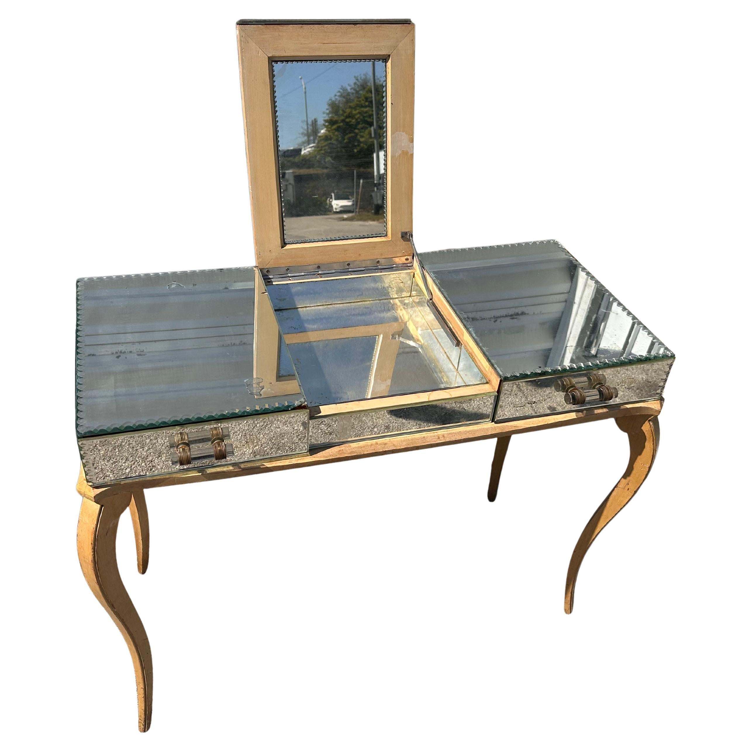 French 1940s mirrored vanity