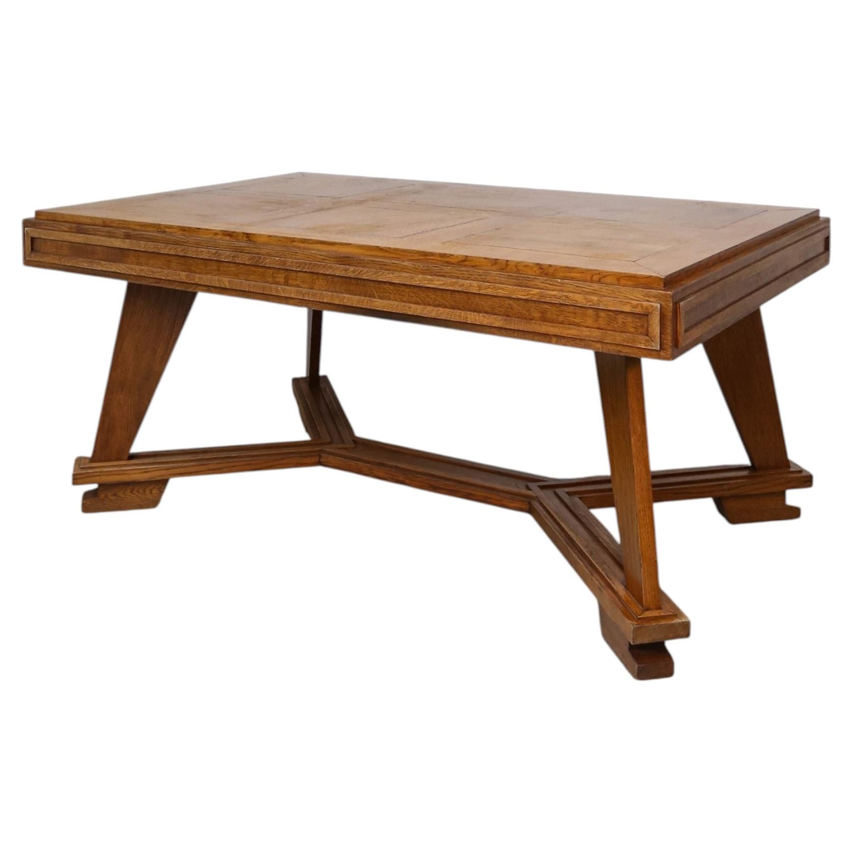 French 1940s Oak Dining Table For Sale