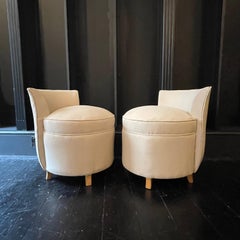 French Art Deco Pair of Slipper Chairs circa 1940