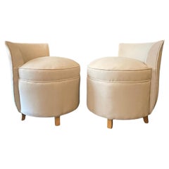French Art Deco Pair of Slipper Chairs circa 1940