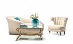 French 1940s René Prou Style Gilt Iron Coffee Table