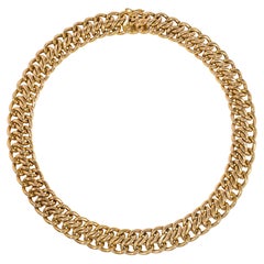 French 1940s Rose Gold Double Curb Link Necklace