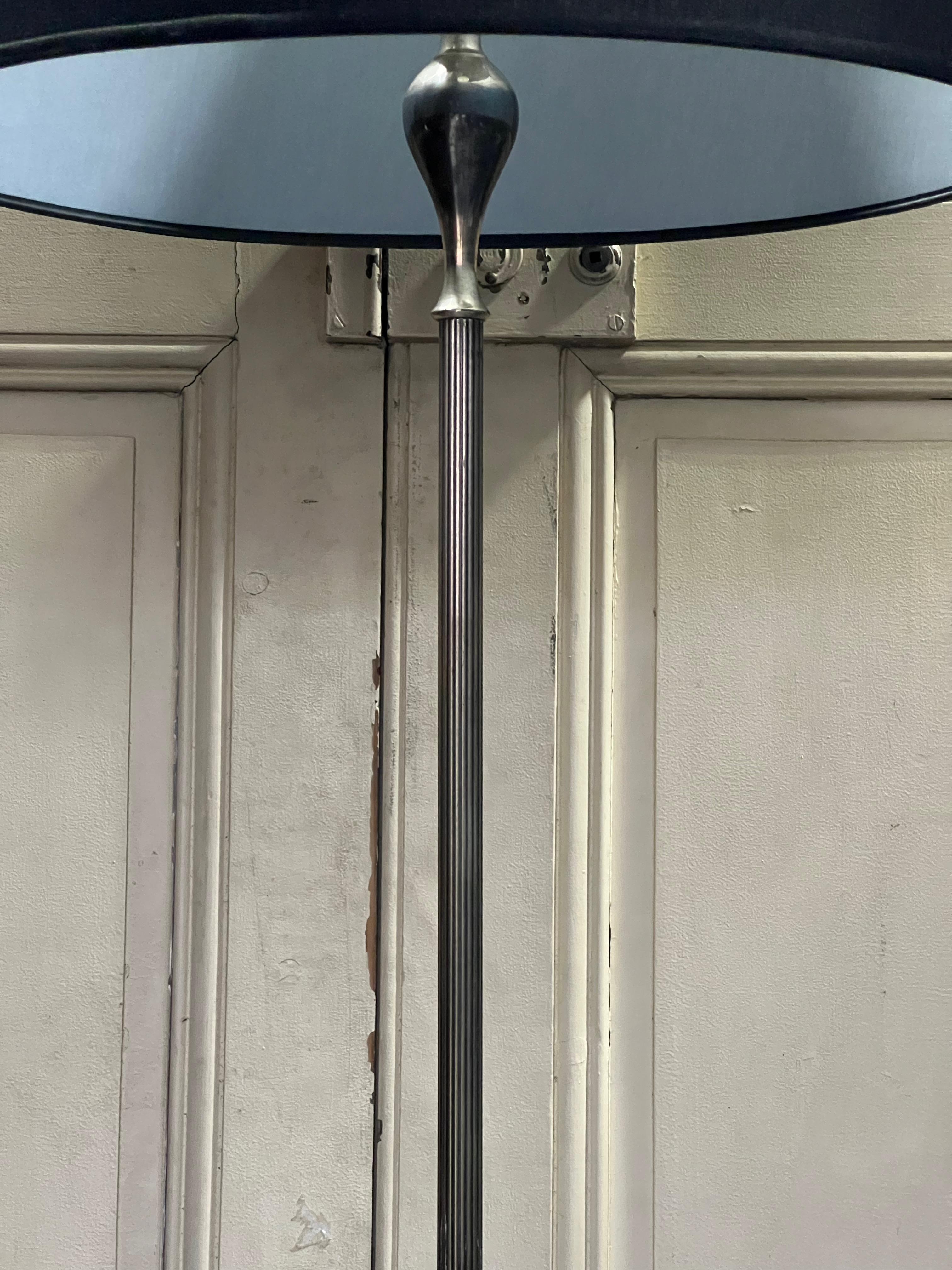 French 1940’s Silver Plated Floor Lamp  For Sale 6