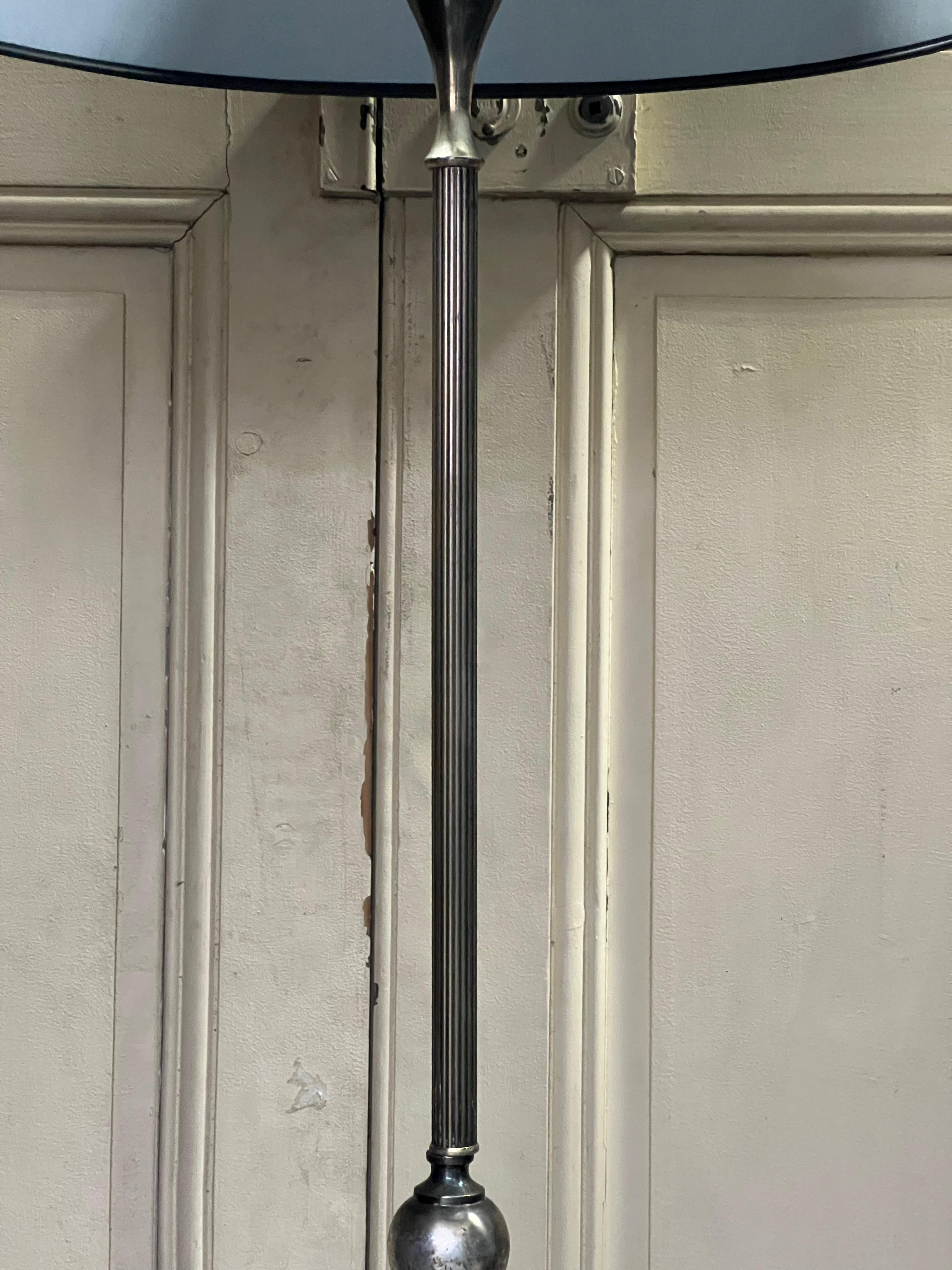 French 1940’s Silver Plated Floor Lamp  For Sale 2
