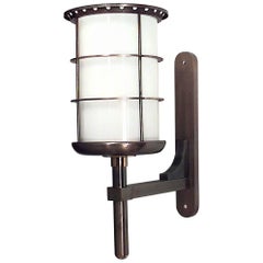 French Mid-Century Poillerat Bracket Lantern