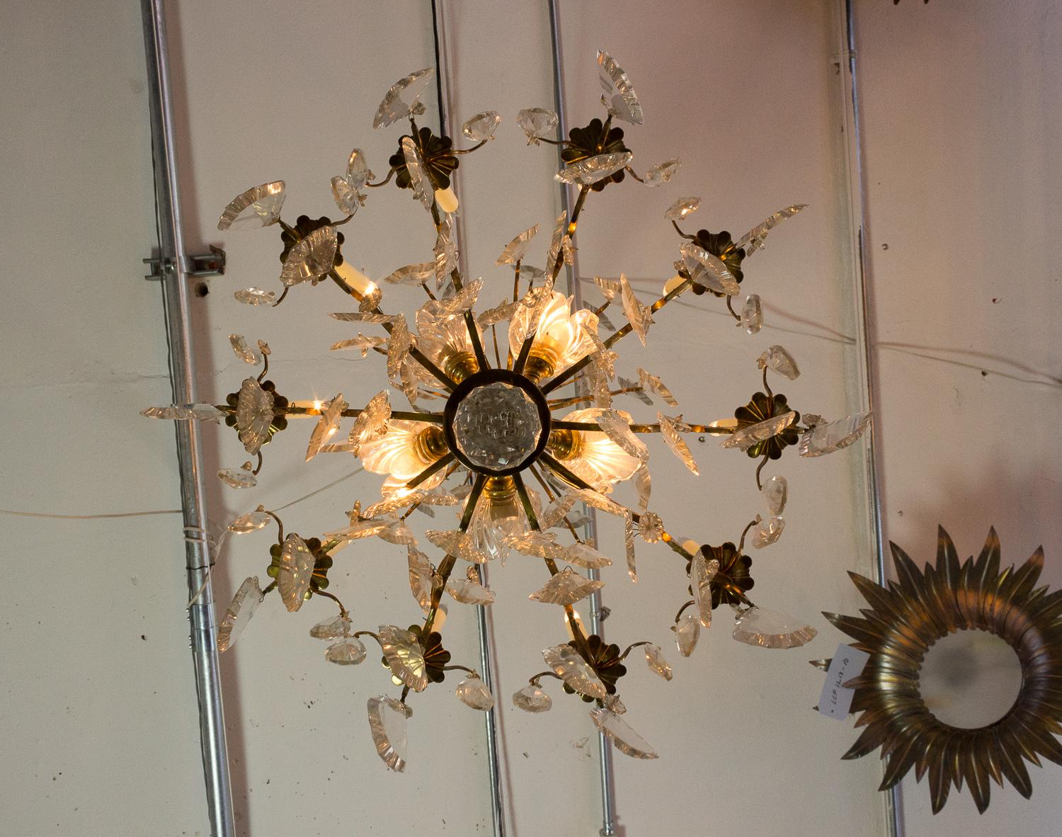 French 1940s Ten-Armed Baccarat Chandelier 3