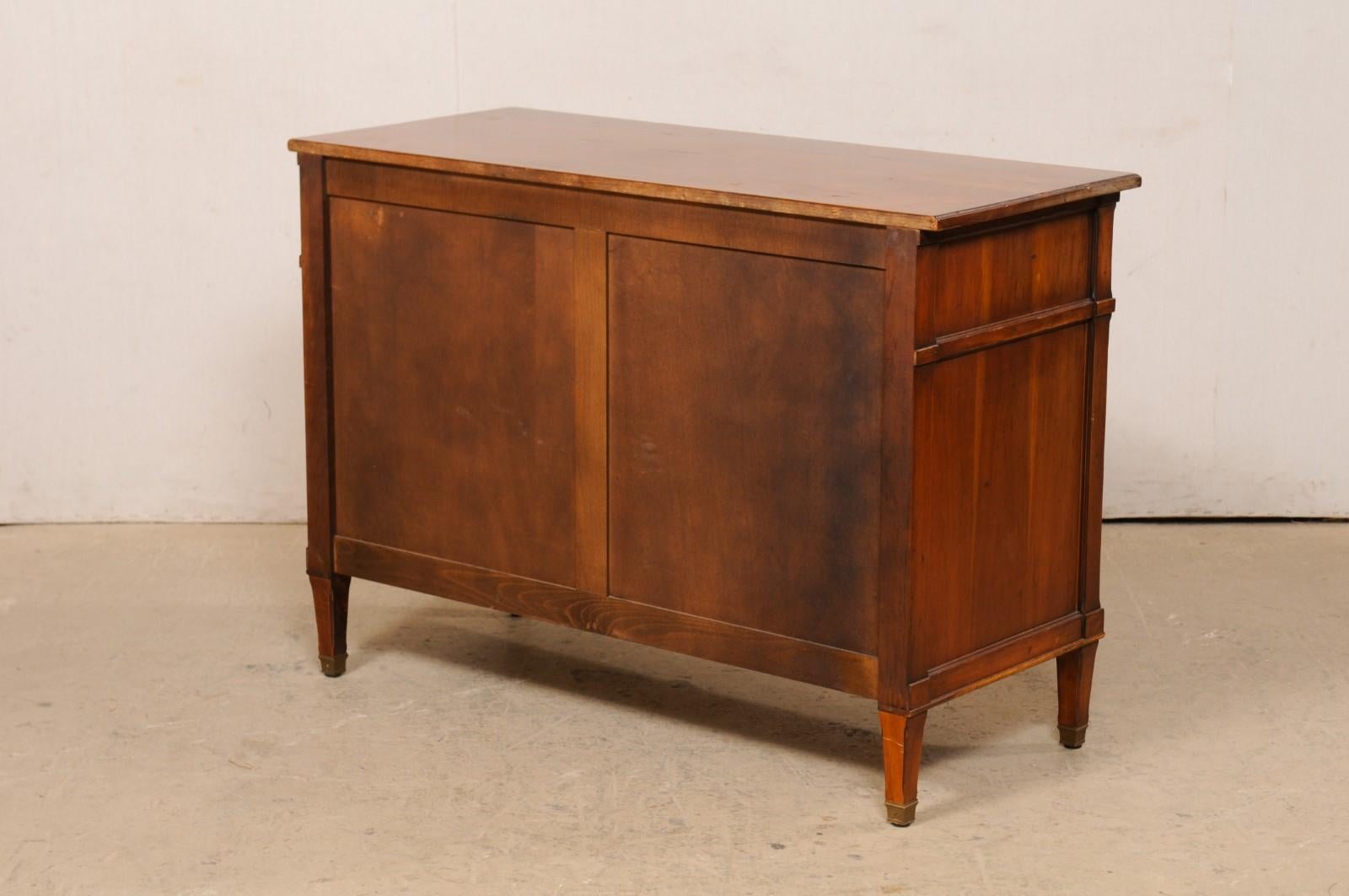 French 1940's Wooden Chest of Three Drawers with Neoclassical Hardware 3