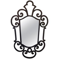 French 1940s Wrought Iron Art Deco Mirror