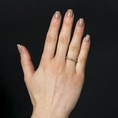 French 1950s 18 Karat Rose and White Chiseled Gold Wedding Band Ring