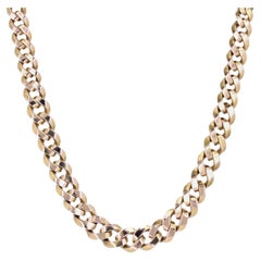 French 1950s 18 Karat Rose Gold Falling Curb Mesh Necklace