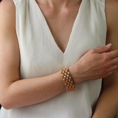 French 1950s 18 Karat Rose Gold Retro Bracelet