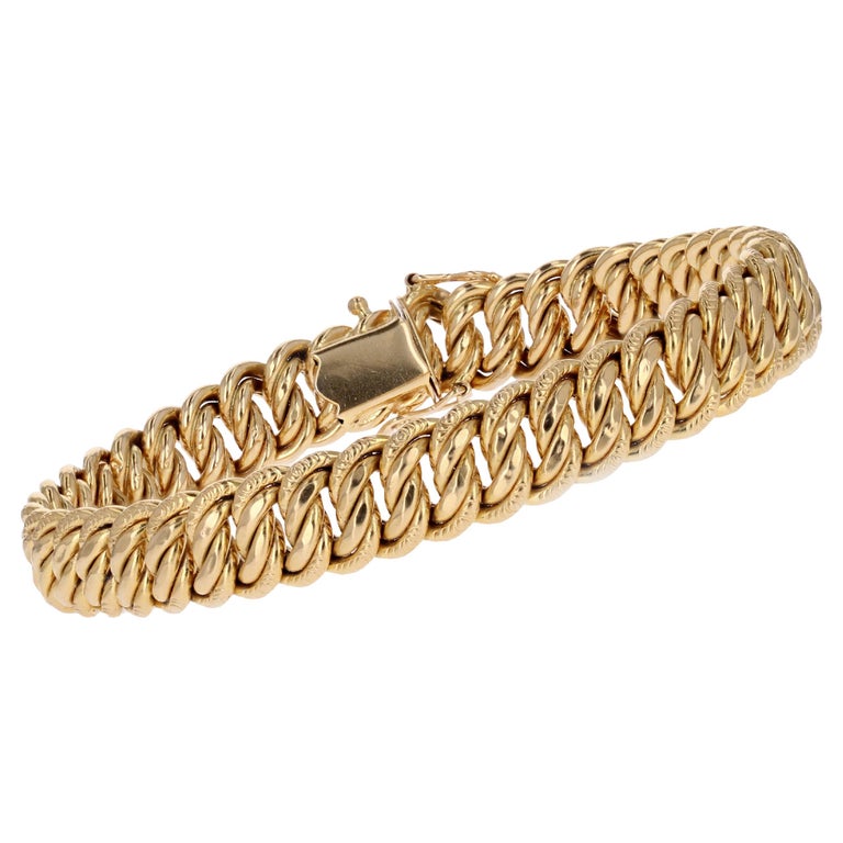 French Retro Braided Gold Curb Link Bracelet For Sale at 1stDibs | french  rope bracelet