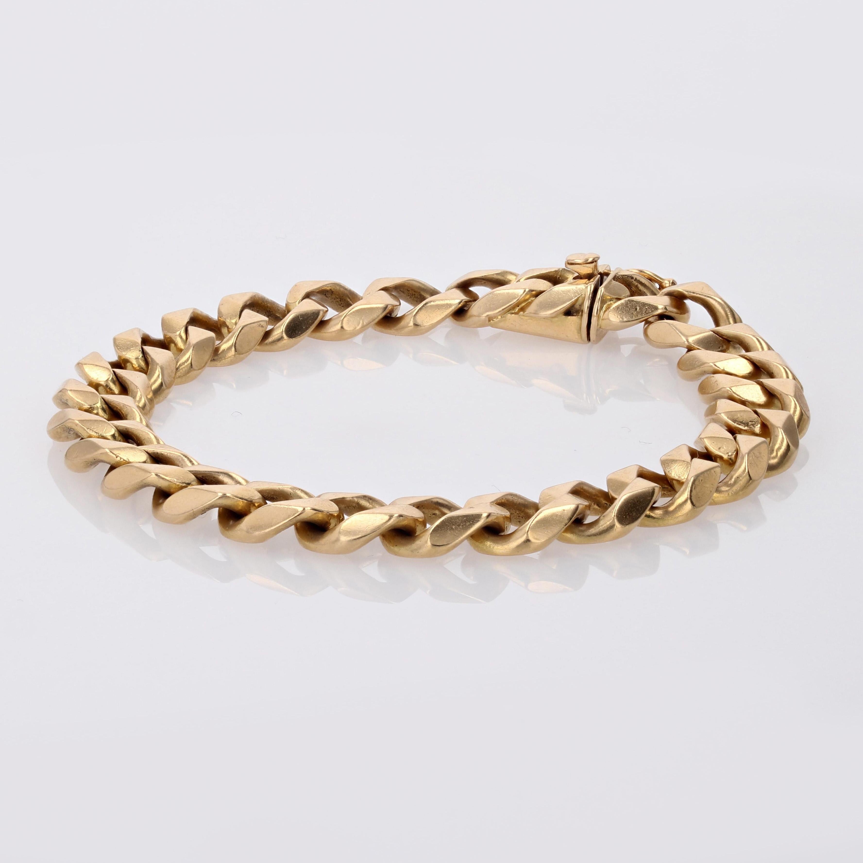 Bracelet en or jaune 18 carats de style français des années 1950 Excellent état - En vente à Poitiers, FR