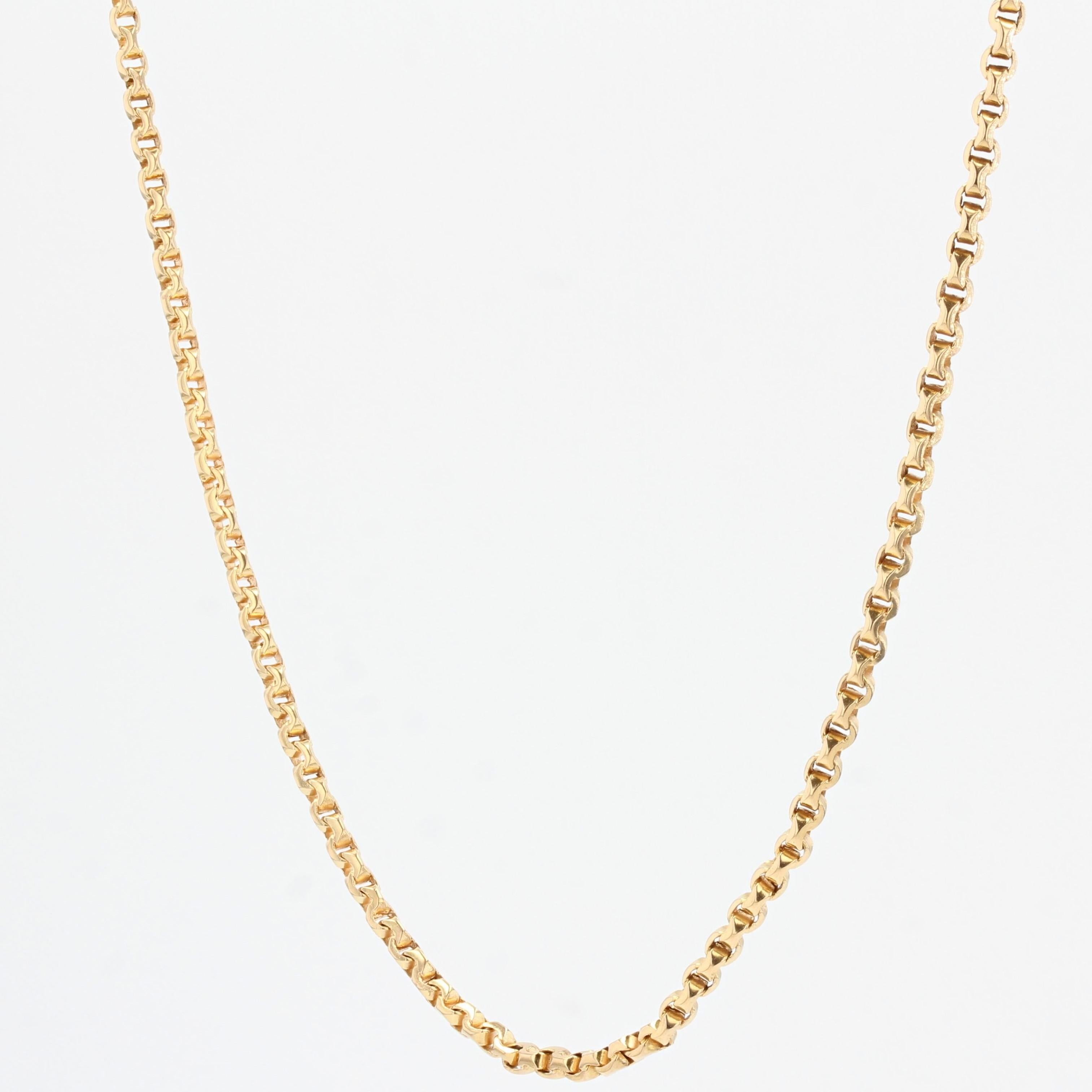 French, 1950s, 18 Karat Yellow Gold Thick Jaseron Mesh Chain For Sale 3