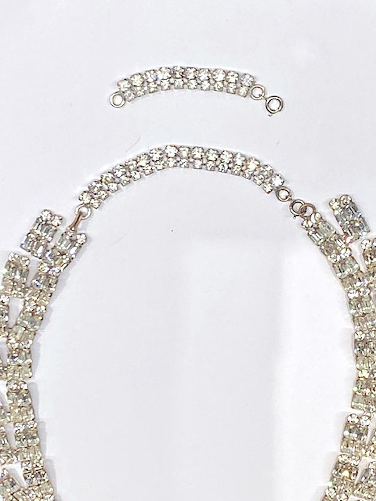 French 1950s / 1960s Rhinestone Starburst Necklace 15