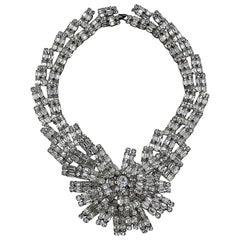 Vintage French 1950s / 1960s Rhinestone Starburst Necklace