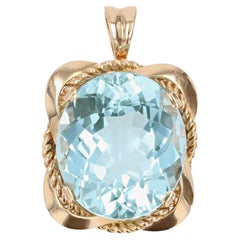 French, 1950s 33 Carat Aquamarine 18 Karat Rose Gold Pendant